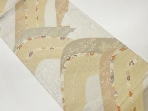 曲線・雲に吹き寄せ模様織出し袋帯